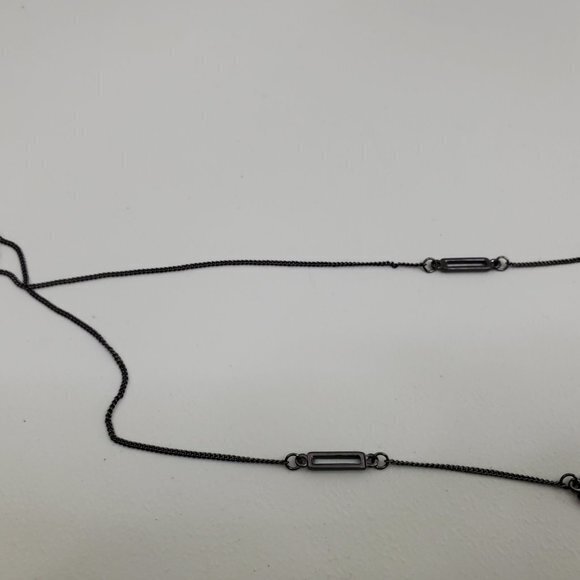 Red Chain Necklace‎ Stone Plastic Black Dark Geomet - Picture 4 of 7